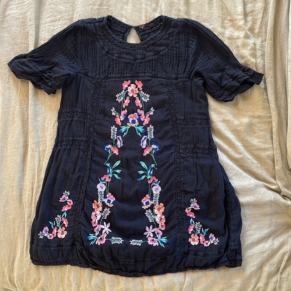 Free people black embroidered dress - Picture 1 of 5